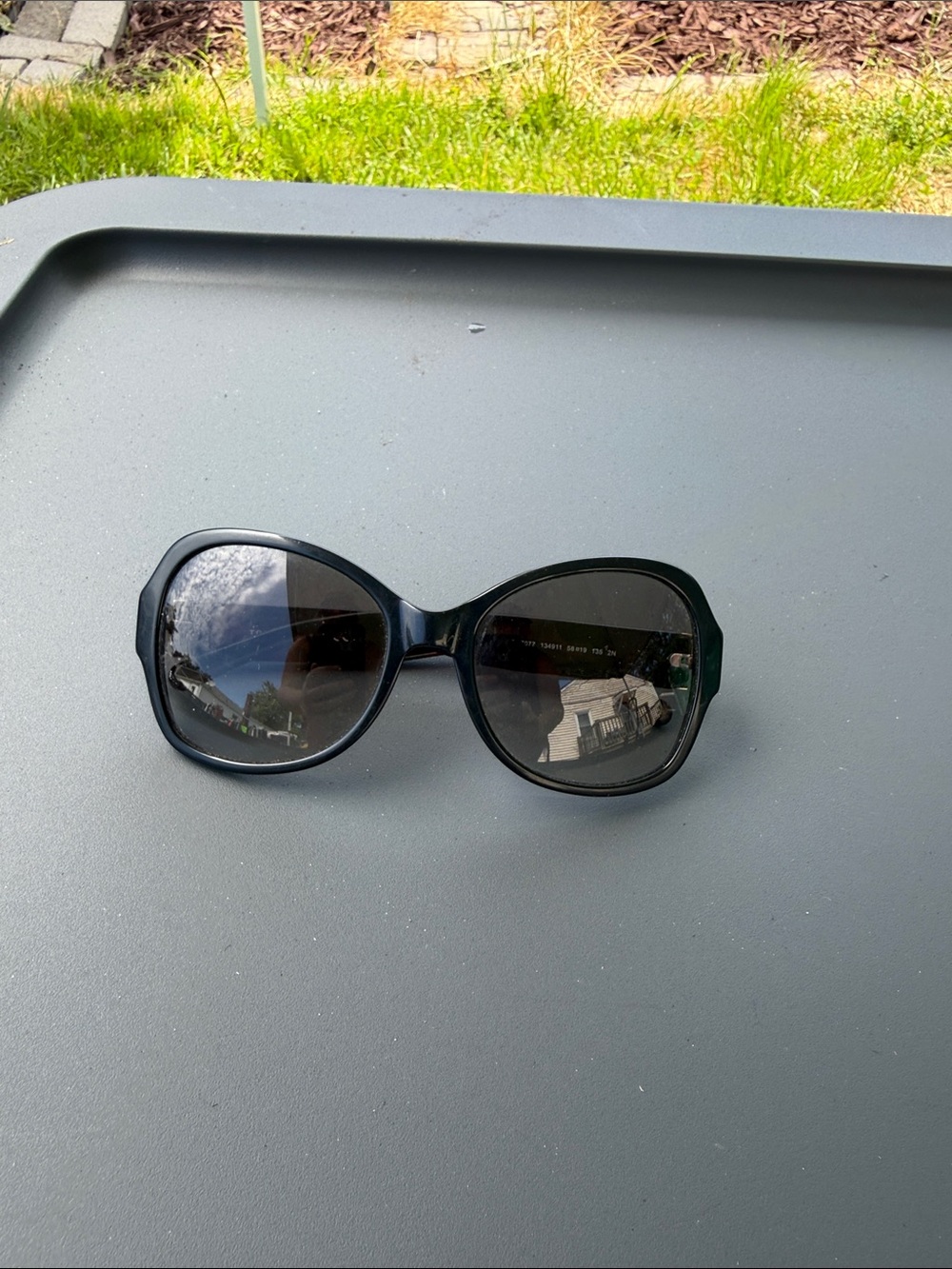 Tory Burch Black Oversized Round Sunglasses